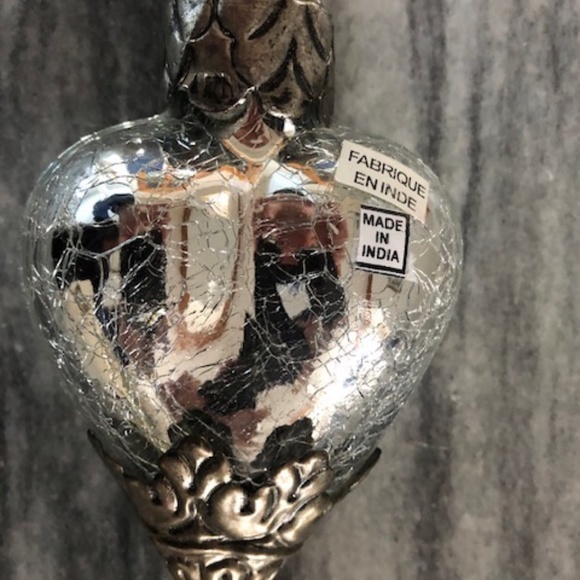 NWT Heart Shaped Christmas Ornaments with metal accents (Silver) - Picture 3 of 8